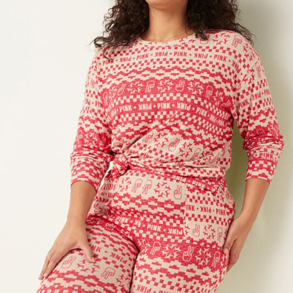 PINK VICTORIA’S SECRET COZY LONG-SLEEVE SLEEP SHIRT - Picture 2 of 11